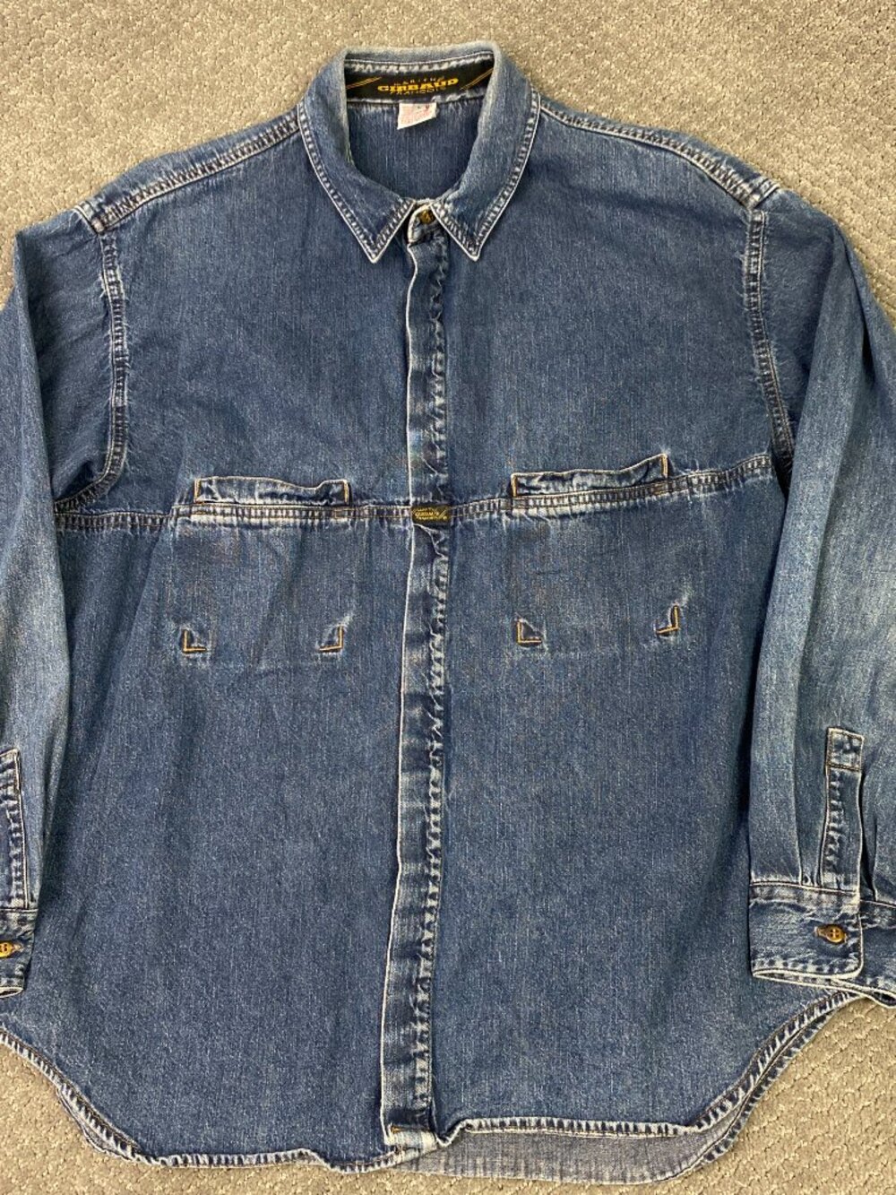 Vintage Marithe Girbaud Francois Denim Shirt Mens Large Blue Button Up 90s Y2k